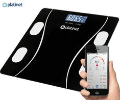 PBSBT26 pametna osobna vaga, SMART, Bluetooth, Android + iOS, aplikacija, LCD zaslon, do 8 korisnika, maks. 180 kg, crna