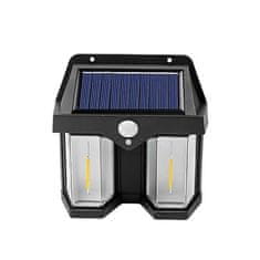 Netscroll Solarna LED lampa sa senzorom pokreta, vanjska zidna rasvjeta, vodootporna, automatsko paljenje, topla bijela svjetlost, 180° kut osvjetljenja, VillaLamp