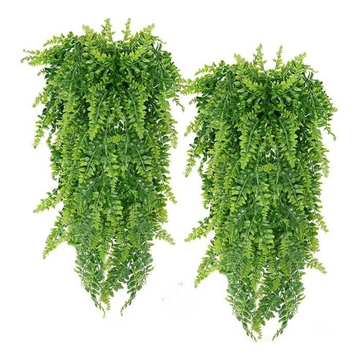 Netscroll Set 2x viseća umjetna paprat, prirodan izgled bez održavanja, dekoracija za dom, ured, balkon ili terasu, umjetne biljke za dom, 80 cm, Fern