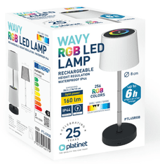 Platinet PTL45RGB VALOVITA bežična LED stolna lampa, USB-C, 28,5 x 10 cm, crno-bijela