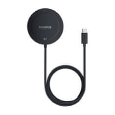BASEUS Osnovna stanica za punjenje 15W Baseus Simple Mini4 (crna) MagSafe s kablom 1,5m