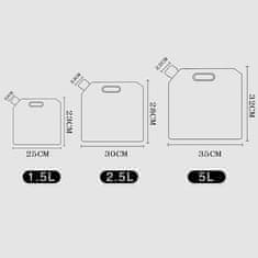 Netscroll Set 3x vrećica za pohranu hrane i tekućina, višekratne, BPA free, s poklopcem i ručkom za nošenje, vrećice za dugotrajno čuvanje hrane, 1,5L + 2,5L + 5L, StorageBags