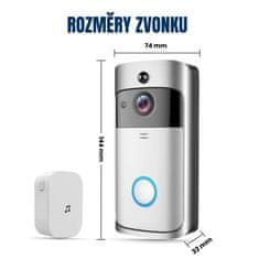 BOT Pametno zvono na vratima s kamerom A1 WiFi 720p srebrno