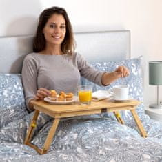 InnovaGoods Pomoćni Sklopivi Stol od Bambusa Lapwood 