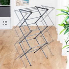 InnovaGoods Sklopivi i produživi metalni stalak za sušenje odjeće s 3 razine Cloxy 11 Bars
