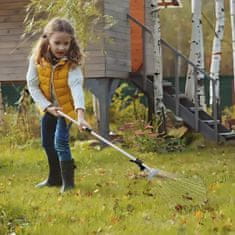 Netscroll Vrtne grablje s podesivom glavom 20–56 cm, teleskopska drška 81–160 cm, teleskopske grablje, čelične, izdržljive, za travu i gredice, Retract