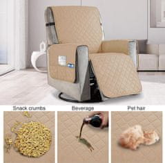 HOME & MARKER® Elastična navlaka za fotelju, periva i protuklizna zaštita protiv dlaka i mrlja | LUXSIT, bež