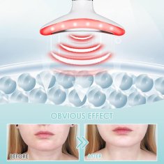 Netscroll Masažer za lice i vrat, LED svjetlosna terapija, protiv znakova starenja, za tonus kože i opuštanje mišića, kompaktan i jednostavan za upotrebu, FaceTool