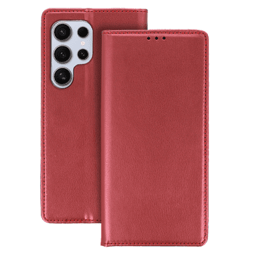 Onasi Velvet usnjena preklopna torbica za Xiaomi Redmi Note 15 Pro 5G - crvena