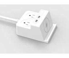 Well EXTS-2S2M-USBC3W električni produžni kabel s prenaponskom zaštitom, bijeli