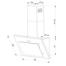 Berdsen BT-215 Kuhinjska napa s dimnjakom 60 cm, crna