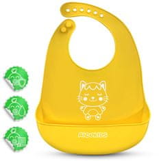 Ricokids Ricokids silikonski podbradnik za hranjenje žuti