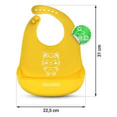 Ricokids Ricokids silikonski podbradnik za hranjenje žuti