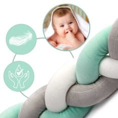 Ricokids Ricokids marama za dječji krevetić 2m - mint-siva