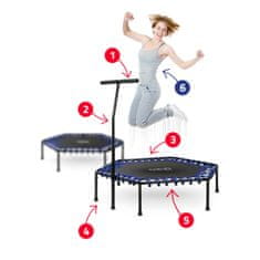 Neo-Sport Fitness trampolin s ručkom 127 cm - šesterokutni plavi
