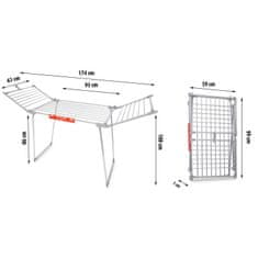 Massido Debora produljiva samostojeća sušilica rublja, nehrđajući čelik, 19 m