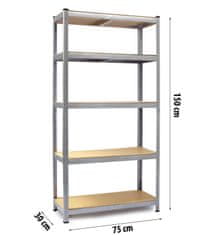 Humberg Metalni stalak za odlaganje 150 x 75 x 30 cm HR-810