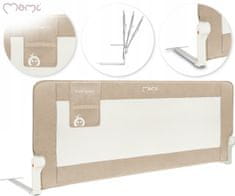 Lexi Plus XL ograda za dječji krevetić, zaštitna, 180°, tkanina, 151x65x34cm, bež