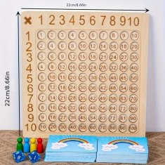 JOJOY® Namizna igra množenja do 100, edukativna matematička igra za djecu, učenje poštevanke | FUNMATH