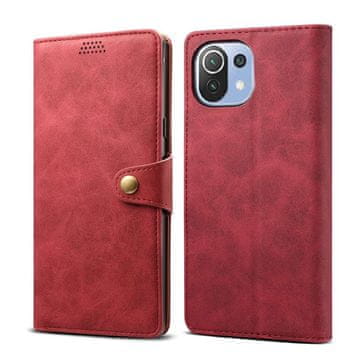 LENUO Usnjen klapovni ovitek za Mi 11 Lite, red