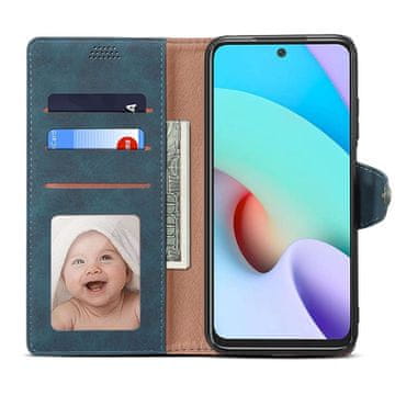 LENUO Usnjen klapovni ovitek za Redmi 10, modra