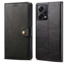 LENUO Usnjeni klapovni ovitek za Redmi Note 12 Pro+ 5G crni