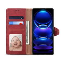 LENUO Usnjen klapovni ovitek za Redmi Note 12 Pro+ 5G red