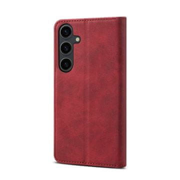 LENUO Usnjen ovitek za Samsung Galaxy S24+, crveni