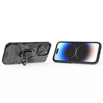 LENUO Ovitek Armor za iPhone 15 Pro, crni