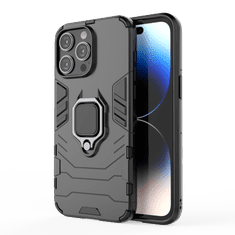 LENUO Ovitek Armor za iPhone 15 Pro Max, crni