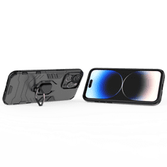 LENUO Ovitek Armor za iPhone 15 Pro Max, crni