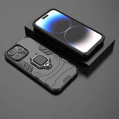 LENUO Ovitek Armor za iPhone 15 Pro Max, crni