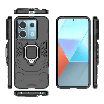 LENUO Ovitek Armor nov za Redmi Note 13 Pro 5G crn