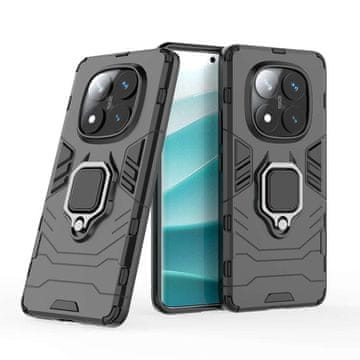 LENUO Ovitek Armor za Redmi Note 14 Pro 5G, crni