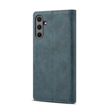 LENUO Usnjen ovitek za Samsung Galaxy A15, klapovni, modra