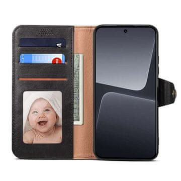 LENUO Usnjen klapovni ovitek za Xiaomi 13, crna