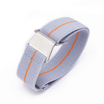 LENUO Silikonski pašček 22 mm sivo/oranžen trak