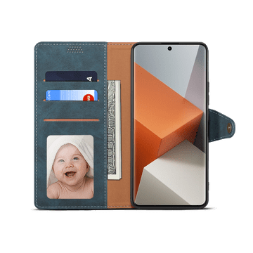 LENUO Usnjen klapovni ovitek za Redmi Note 13 Pro+ 5G modra