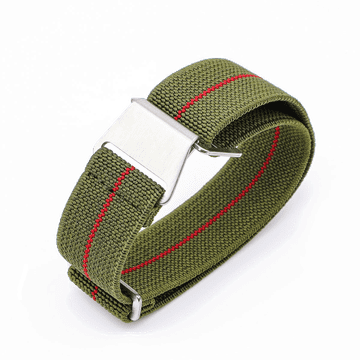 LENUO Silikonski pašček 22 mm zeleno/crvena crna