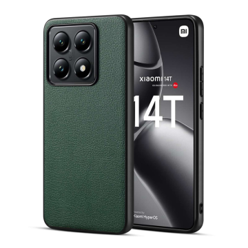 LENUO TPU usnjen ovitek za Xiaomi 14T temno zelen