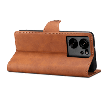 LENUO Usnjen klapovni ovitek za Xiaomi 13T/ 13T Pro rjava