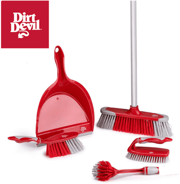 Dirt Devil set za čišćenje, protuklizne ručke, crveno-siva, 6/1