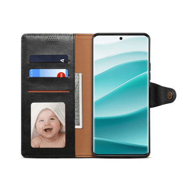 LENUO Usnjeni ovitek za Redmi Note 14 Pro 5G crni