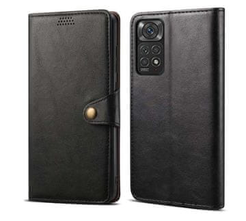 LENUO Usnjeni klapovni ovitek za Redmi Note 11 Pro/Pro 5G, crni