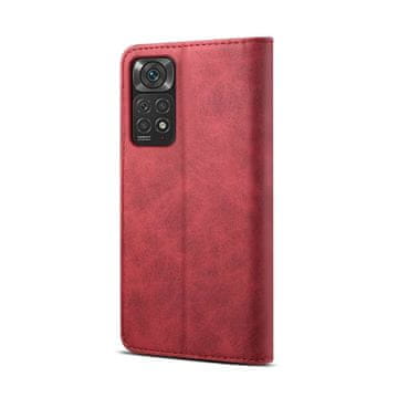 LENUO Usnjeni ovitek za Redmi Note 11 Pro/Pro 5G, crveni