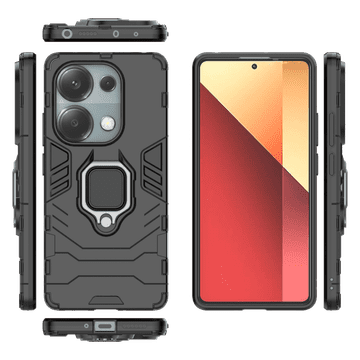 LENUO Ovitek Armor nov za Redmi Note 13 Pro crn