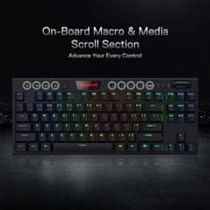 Redragon Horus TKL Pro K621 bežična tipkovnica, RGB, USB-C, BT, crna