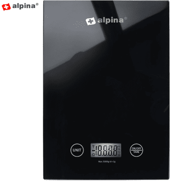Alpina digitalna kuhinjska vaga, do 5 kg, crna