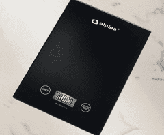 Alpina digitalna kuhinjska vaga, do 5 kg, crna
