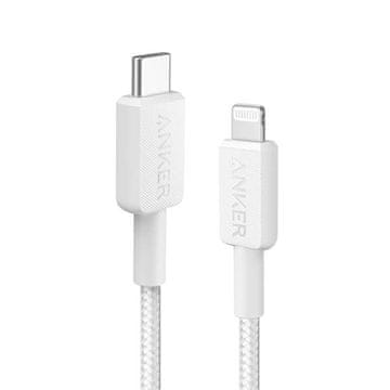 Anker kabel, USB-C na Lightning, pleteni, 0,9 m, bijeli (A81B5G21)